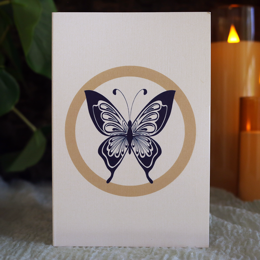 Mother's Day card for grieving child with hand-drawn butterfly on front