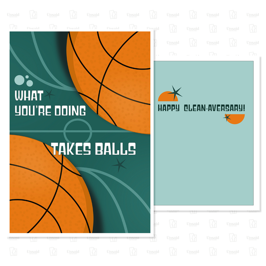 You've Got Balls - Celebratory Recovery and Sobriety Anniversary Card